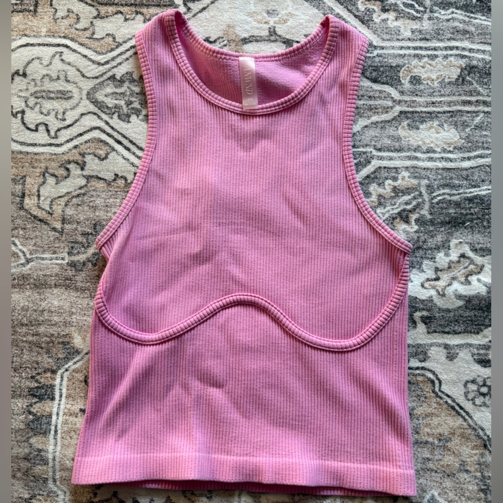 Pink Ribbed Tank Top